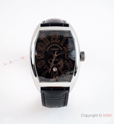 Replica Franck Muller Men's Casablanca Auto Watches Black Leather Strap